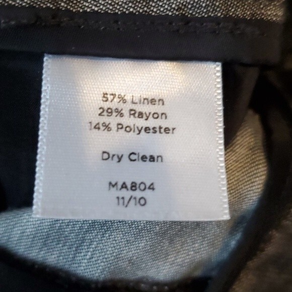 TALBOTS LINEN DRAWSTRING WIDE STRAIGHT LEG GRAY PANTS SIZE 10 BEACHY HIGH WAIST - Picture 7 of 11